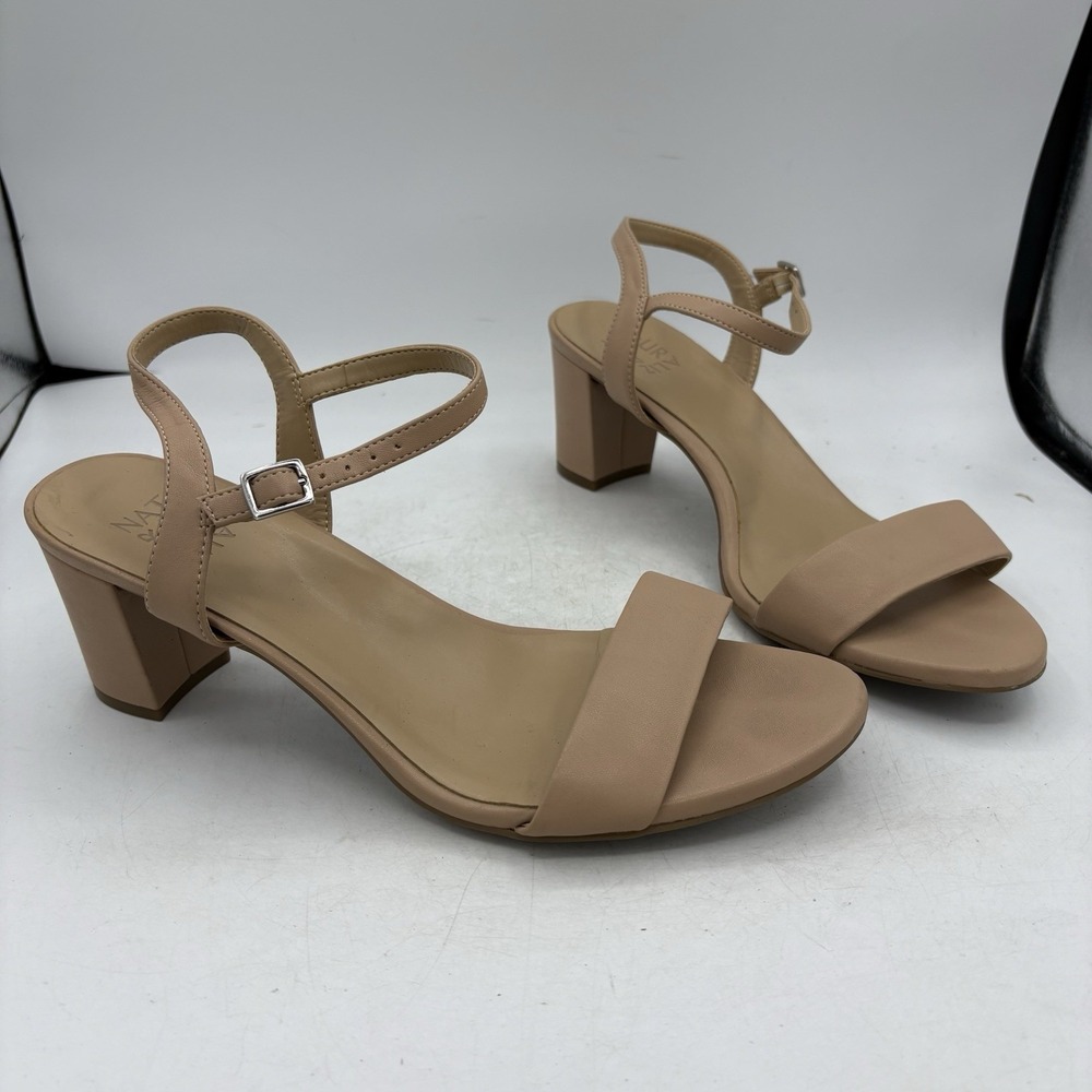 Naturalizer Sandal Heels Womens Size 11 W Wide Creme Brulee Beige Bristol‎ Ankle